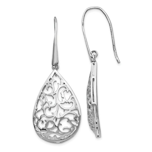 Plain Dangle Earrings in .925 Sterling Silver Valentine Gifts for Her 
